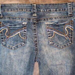 Ladies Wallflower Embroidered Blue Jeans Size 13